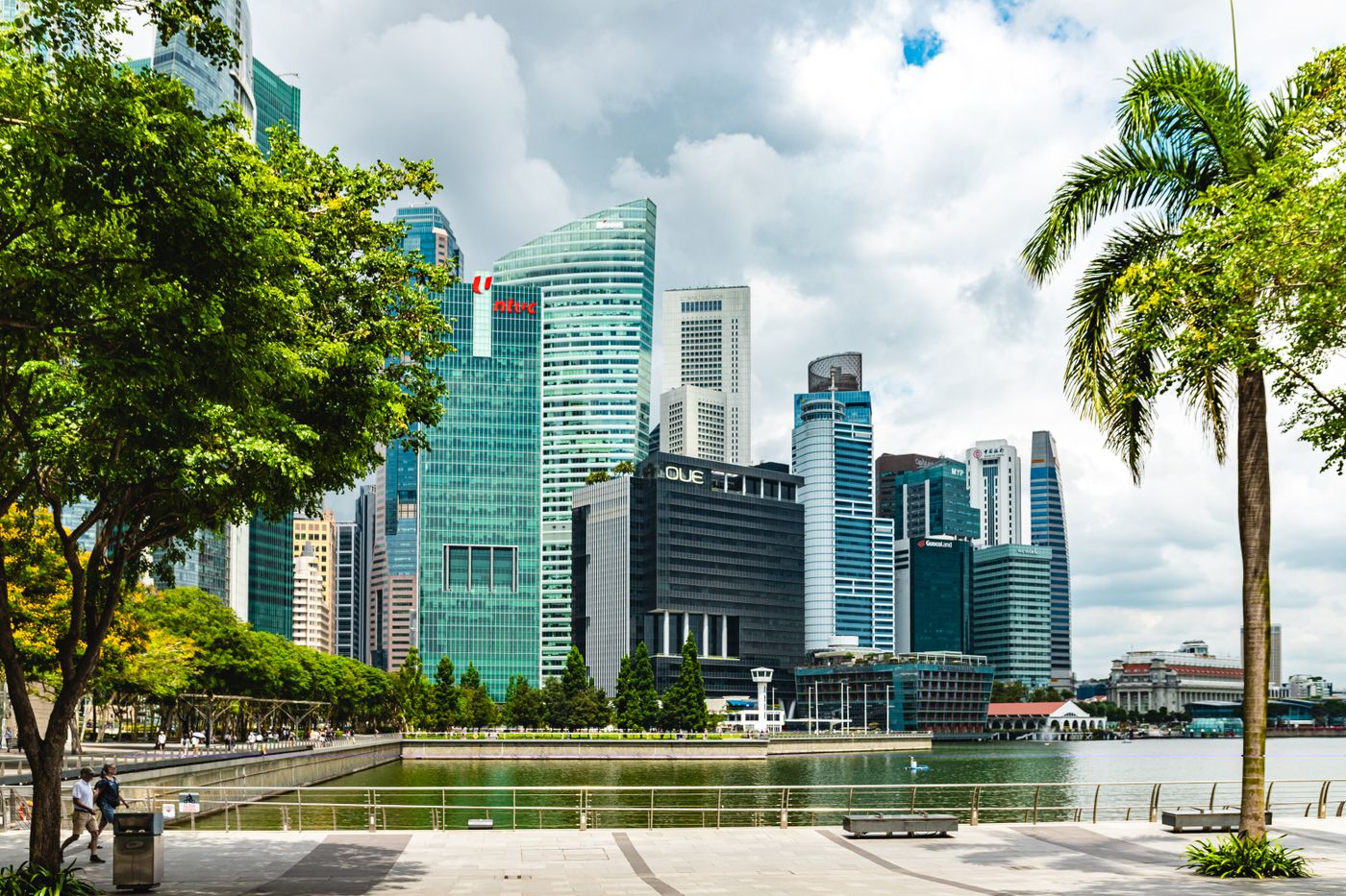The Singapore skyline across Marina Bay
