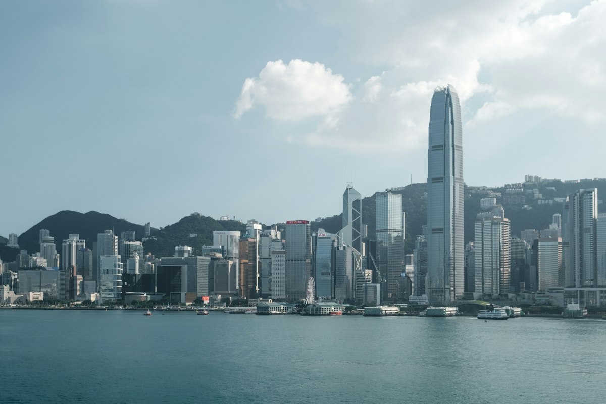 The Hong Kong skyline across Victoria Harbour